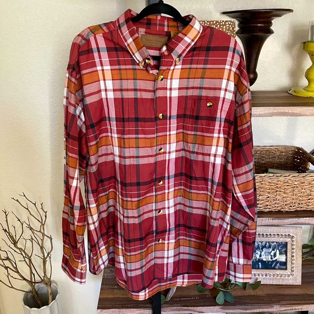 Clearwater Outfitters Plaid Long Sleeve 2XL
